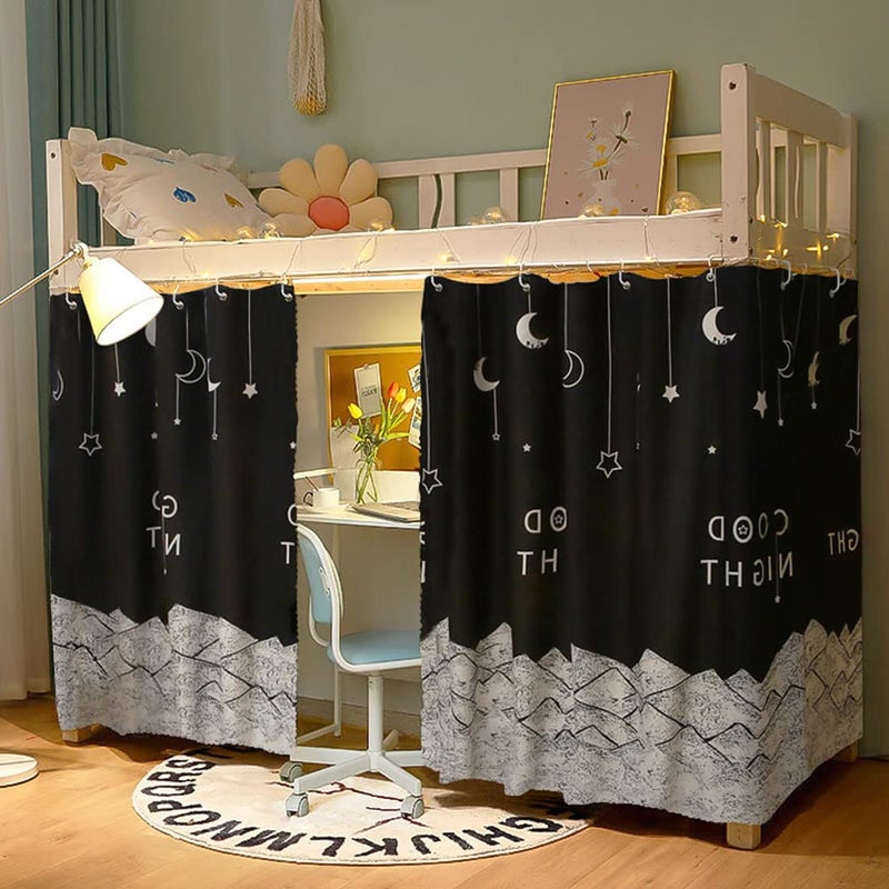 Dorm Bunk Bed Curtain Single Bed Tent Curtain Dust-Proof Bed Canopy Single Sleeper Bunk Bed Curtain Student Dormitory Blackout Cloth Bedding Curtain Lightproof Cloth Shading Bed Canopy Spread Curtain - Image 4